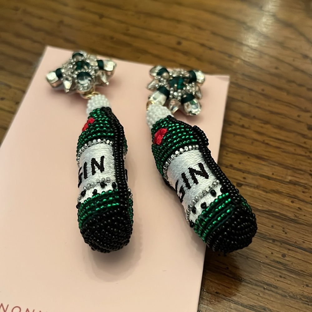 Mignonne Gavigan gin bottle earrings,‎ NWOT - Picture 6 of 7